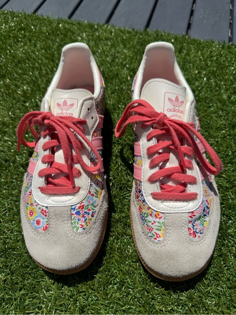 adidas kid’s Floral embroidery x liberty London samba colab sneaker